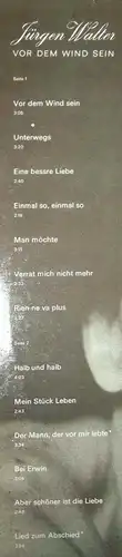 LP Jürgen Walter: Vor dem Wind sein (Amiga 855 818) DDR 1981