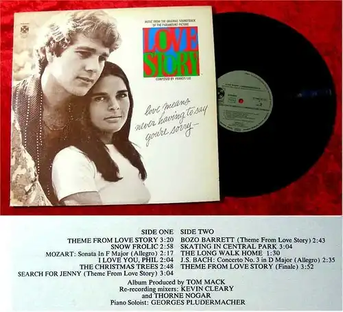 LP Love Story Francis Lai Soundttrack 1972 Ali McGraw R