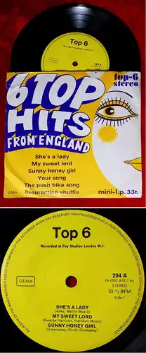 EP / Mini LP 6 Top Hits from England (Top 6 Stereo 204A) UK
