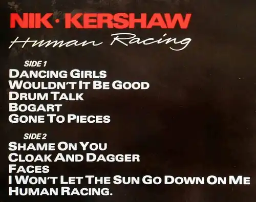 LP Nik Kershaw: Human Racing (MCA 250 574-1) D 1984