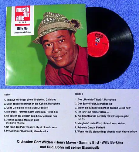 LP Billy Mo: Die großen Erfolge (Decca Musik für Alle Serie ND 105)