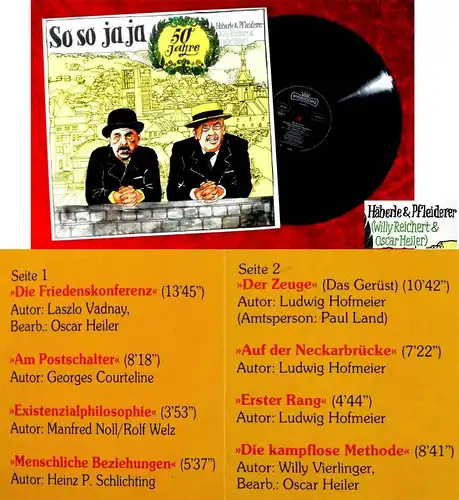 LP Willy Reichert & Oscar Heiler: So so ja ja (Häberle & Pfleiderer) (Intercord)