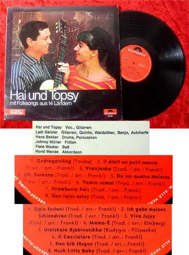 LP Hai und Topsy mit Folksongs aus 14 Ländern (Polydor) D 1965
