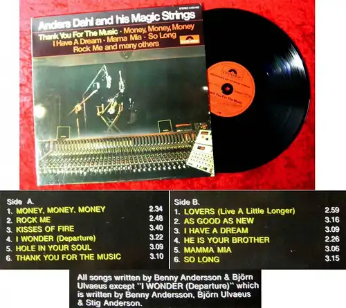 LP Anders Dahl & Magic Strings: Thank you for the Music (Polydor 2459 400) D 79