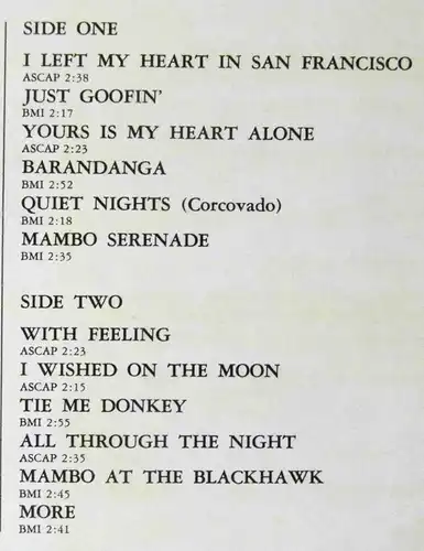LP George Shearing Quintet: Latin Rendezvous  (Capitol ST 2326) US 1964