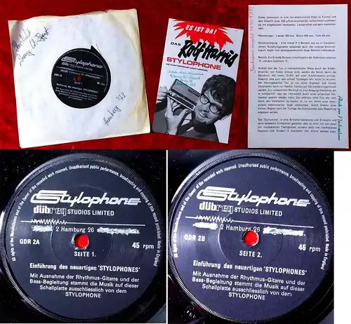 Single Das Rolf Harris Stylophone - Miniaturorgel Werbeplatte - 1972 Signiert