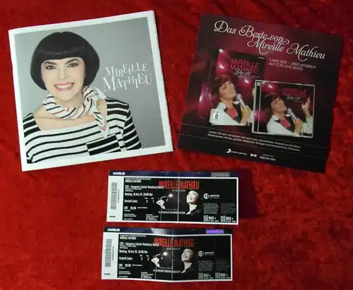 Tourprogramm Mireille Mathieu 2015 + 2 Tickets & Autogrammkarte
