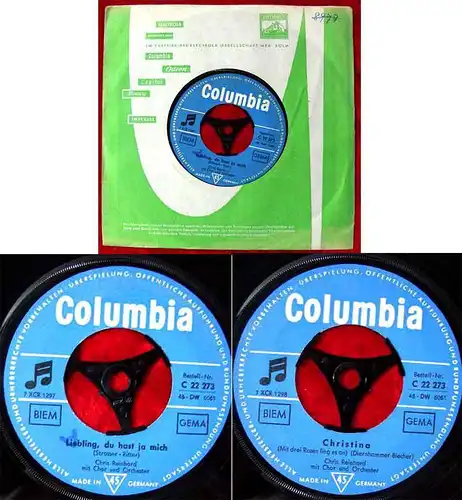 Single Chris Reinhard: Liebling, Du hast ja mich / Christina (Columbia 22 273)