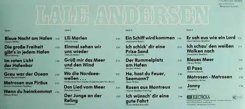 2LP Lale Andersen: Supergold (Hör Zu EMI 1C 134-29 762/63) D 