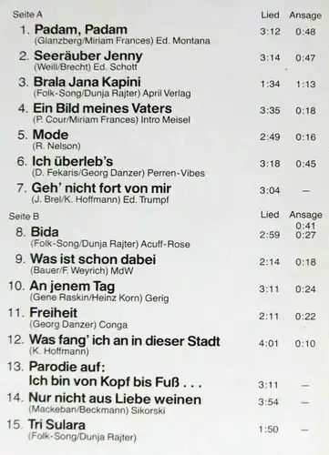 LP Dunja Rajter: Und wenn dann der Kopf fällt sag ich Hoppla! (Zyx 22004) D 1985