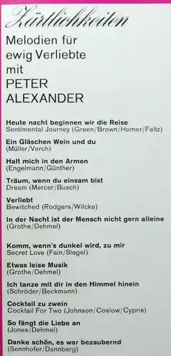 LP Peter Alexander: Zärtlichkeiten (Ariola 76 481 IT) D 1967