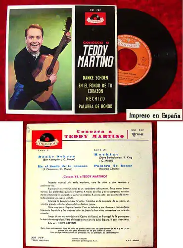 EP Teddy Martino: Conozca á Teddy Martino (Polydor 231) ES 1964