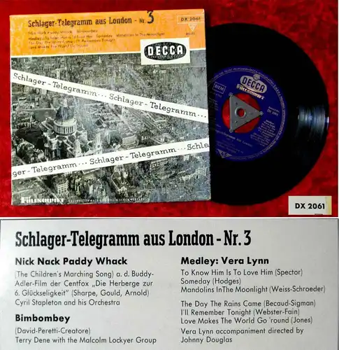 EP Schlager-Telegramm aus London Nr. 3 (Decca DX 2061) D 1956