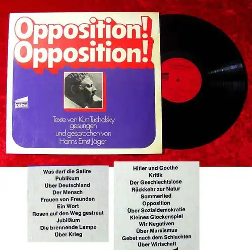 LP Hanns Ernst Jäger: Opposition Opposition Texte von Kurt Tucholsky (Pläne) D