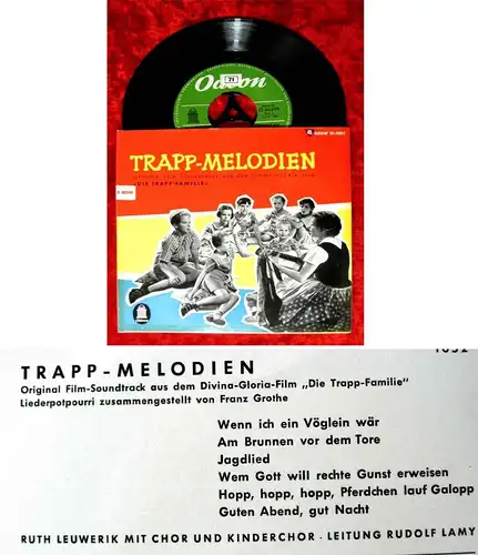 EP Ruth Leuwerik: Trapp Melodien (Odeon O 40399) D