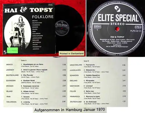LP Hai & Topsy: Folklore (Elite Special 30 121) CH 1970