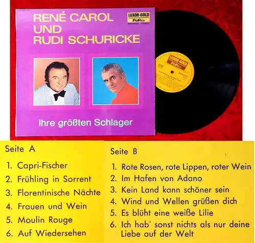 LP René Carol & Rudi Schuricke: Ihre größten Schlager (Luxor Gold 41 013) D