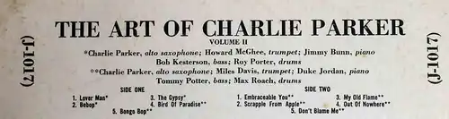 25cm LP Charlie Parker: The Art Of Charlie Parker Vol. 2 (Jazztone J-1017) 1956