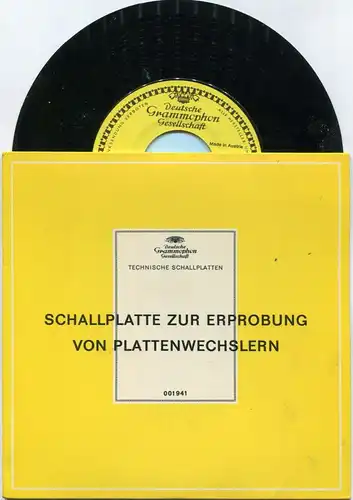EP Schallplatte zur Erprobung von Plattenwechslern (DGG 001941) A