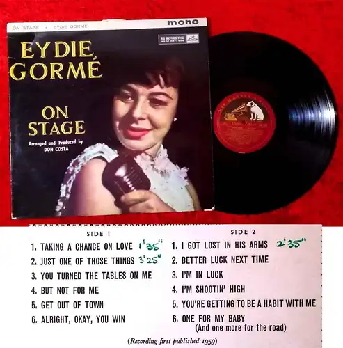 LP Eydie Gorme: On Stage (HMV CLP 1323 Mono( UK 1959