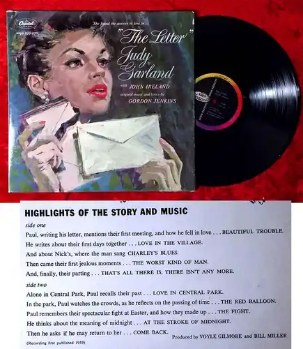 LP Judy Garland: The Letter (Capitol T 1188) UK 1959