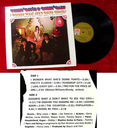 LP Tommy Boyce & Bobby Hart: I Wonder What she´s doing tonite? (A&M 212 036) D