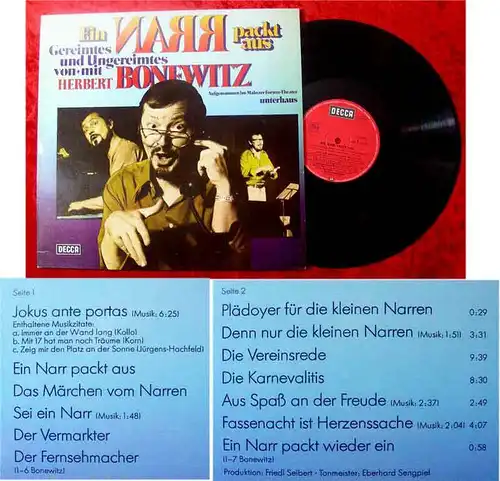 LP Herbert Bonewitz: Ein Narr packt aus (Decca) D