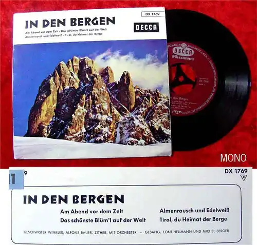 EP In den Bergen Geschwister Winkler Alfons Bauer
