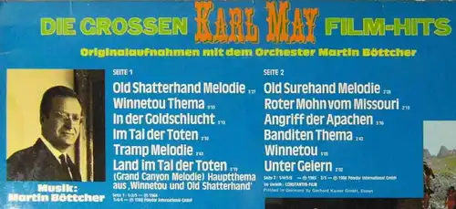 LP Martin Böttcher: Die großen Karl May Film-Hits (Poly 2432 124) D