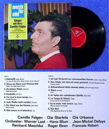 LP Camillo Felgen: Sänger mit Herz (Telefunken Musik für Alle Serie NT 134)