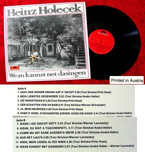 LP Heinz Holecek: Wean kannst net dasingen (Polydor 2376 008) A