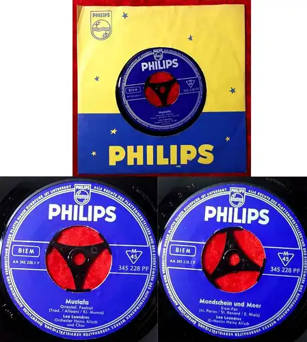 Single Leo Leandros: Mustafa / Mondschein und Meer (Philips 345 228 PF) D
