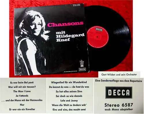 LP Chansons mit Hildegard Knef Dt. Buchgemeinschaft