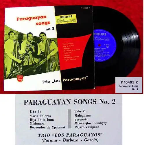 25cm LP Trio Los Paraguayos: Paraguayan Songs No. 2