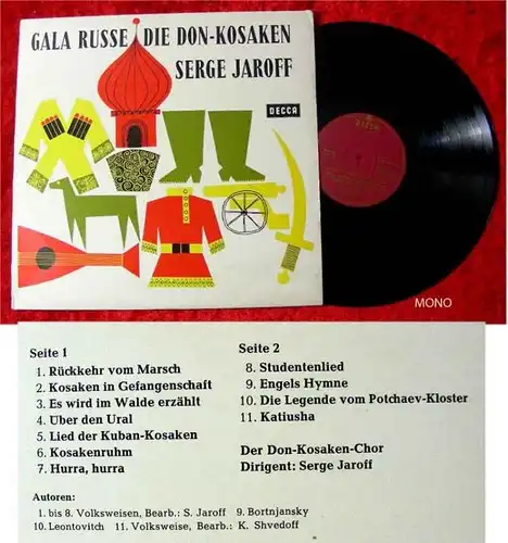 LP Don Kosaken Chor Serge Jaroff Gala Russe Decca BLK 1