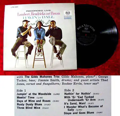 LP Lambert Hendricks & Bavan: Havin a Ball at Village Gate (RCA LPM-2891) D 1964