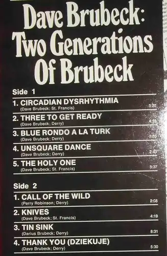 LP Dave Brubeck: Two generations of Brubeck (Atlantic ATL 40 537) D 1973