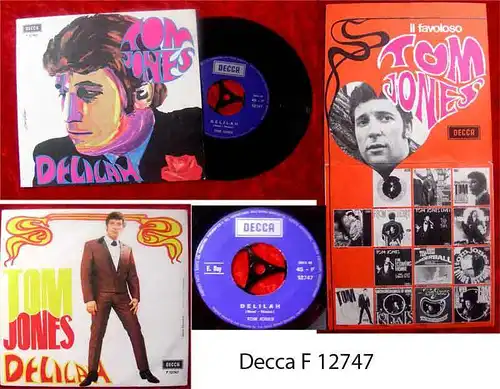 Single Tom Jones Delilah Fold-out-Cover Italien selten (Decca)