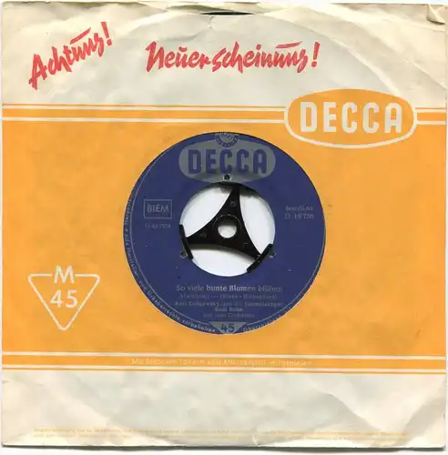 Single Karl Golgowsky & Heimatsänger: So viele bunte Blumen blühen (Decca) D