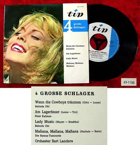 EP 4 große Schlager Peter Kalman Samoa Tamourés Belinda Uhl(Tip 63--1150) D