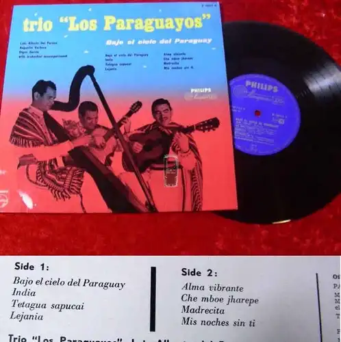 25cm LP Trio Los Paraguayos: Bajo el cielo del Paraguay