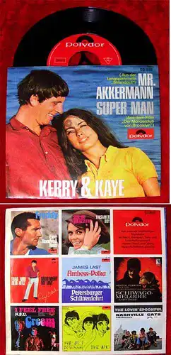 Single Kerry & Kaye: Mr. Akkermann / Super Man (Polydor 52 818) Peter Thomas