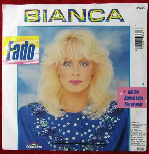Single Bianca: Fado (Polyphon 870 382-7) D 1988