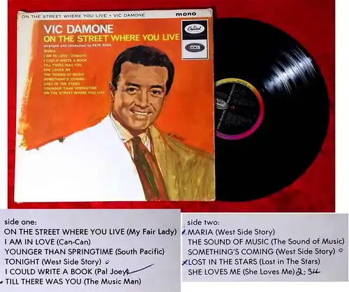 LP Vic Damone: On the Street where you live (Capitol Mono T 2133) UK 1964
