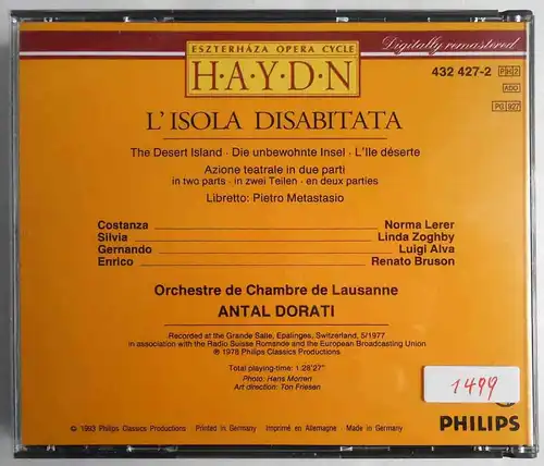 2CD Box Antal Dorati: Haydn - L`Isola Disabitata (Philips) 1993