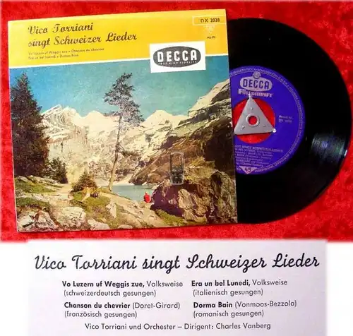EP Vico Torriani singt Schweizer Lieder (Fllschrift)