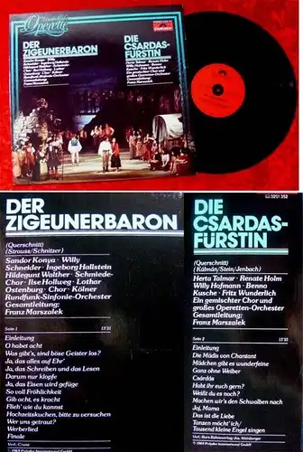 LP Unsterbliche Operette Der Zigeunerbaron Die Csardasf