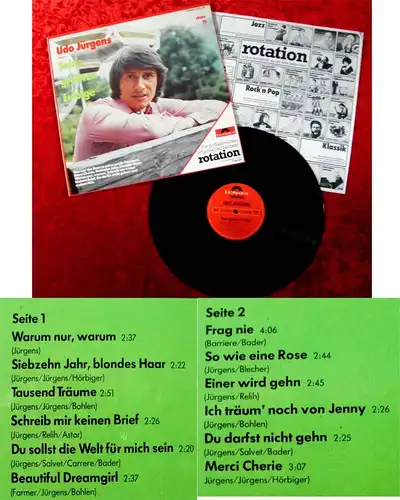 LP Udo Jürgens: Seine größten Erfolge (Polydor Rotation 2426 146) D