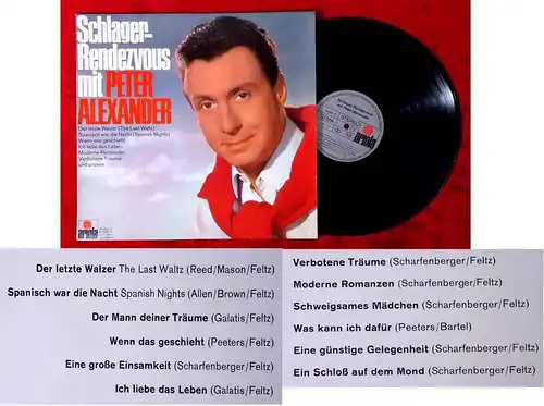 LP Peter Alexander: Schlager Rendezvous mit... (Ariola 76 955 IT) D 1967