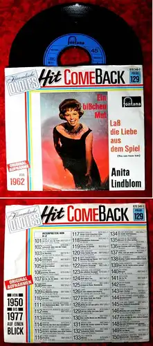 Single Anita Lindblom: Laß die Liebe aus dem Spiel (Hit Comeback Fontana) D